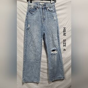 H&M Light Blue Ripped Denim Jeans